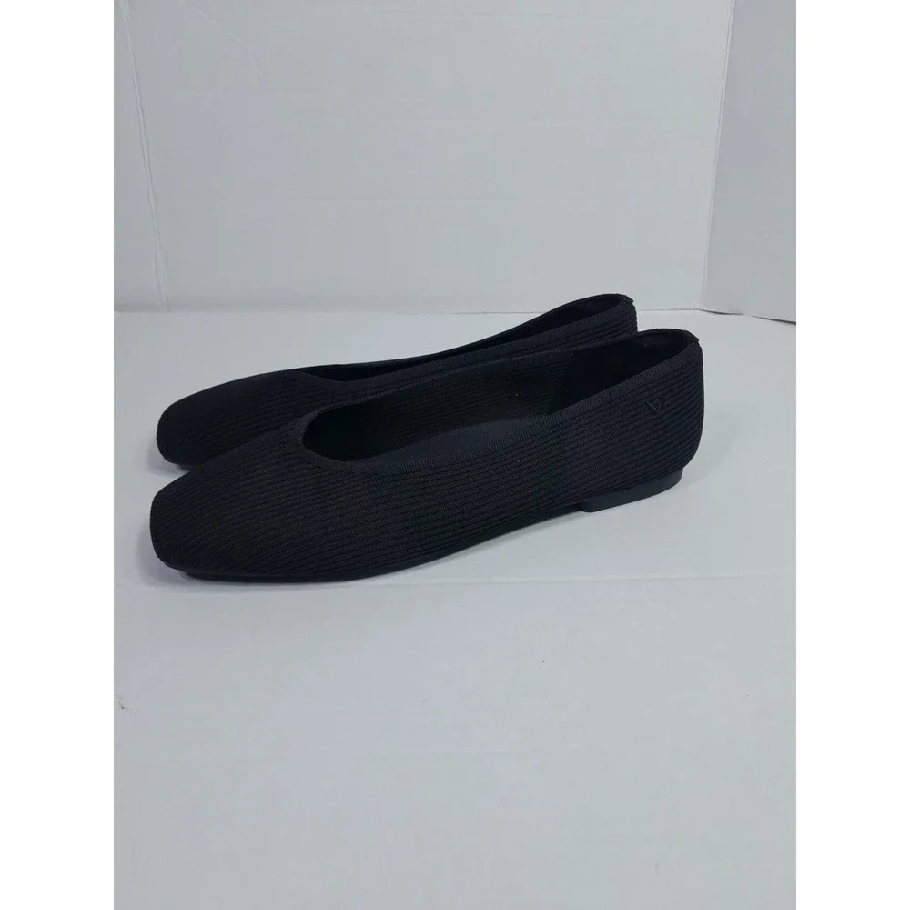 VIVAIA Margot Square Toe V-Cut Ballet Flats. Black. Size 43, US 11. VGUC.